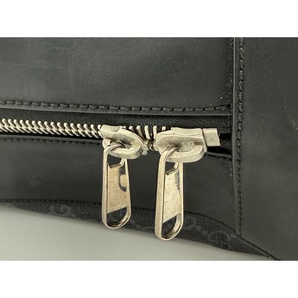 Gucci GG Supreme Black/Grey Coated Canvas Vintage Web Backpack - Picture 12 of 16